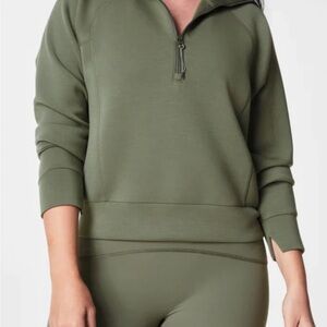 Olive Women's Half-Zip Sweatshirt